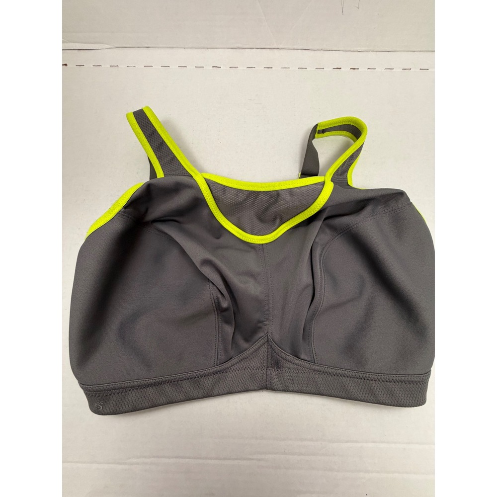 Glamorise Sport High Impact Sports Bra Grey Neon Yellow 40G 1066